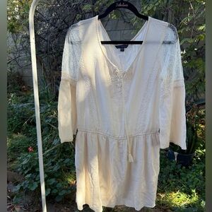 American Eagle “Lana Del Rey” Cream Lace Sleeve Dress